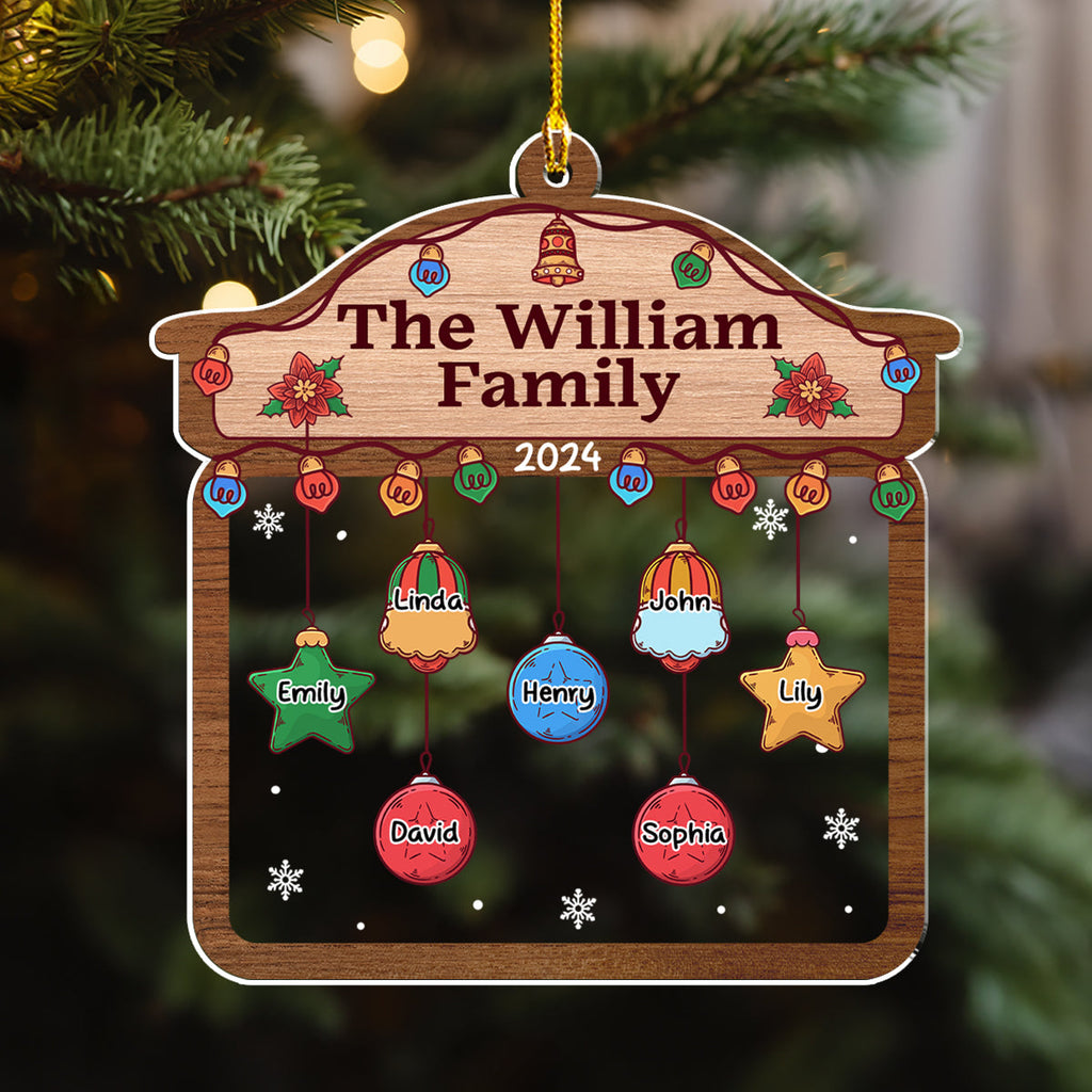 Custom Family Ornament, Christmas Gift for Family Members •  Christmas Family House - Personalized Acrylic Ornament