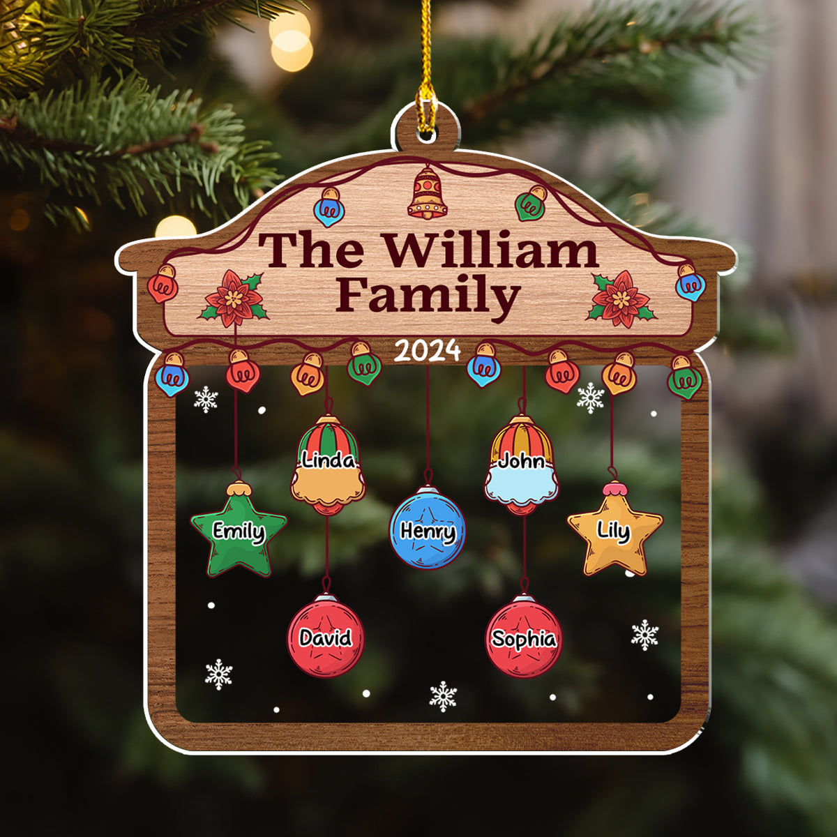 Custom Family Ornament, Christmas Gift for Family Members •  Christmas Family House - Personalized Acrylic Ornament