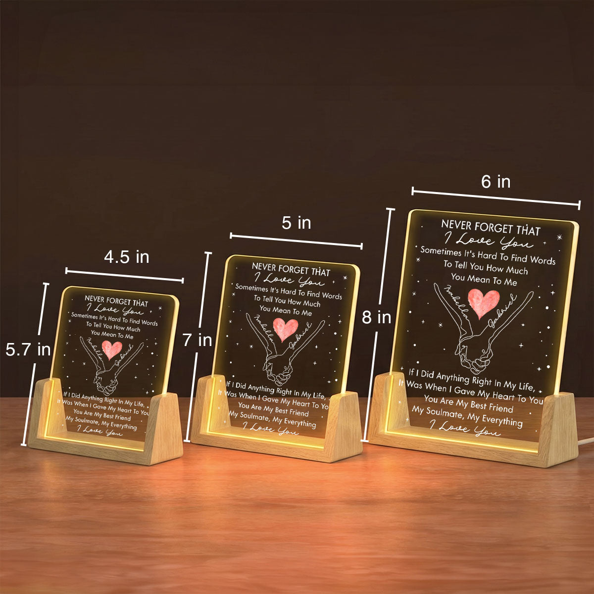 Custom Couple Gift for Anniversary, Valentine's Day, Christmas • My Soulmate - Personalized Night Light