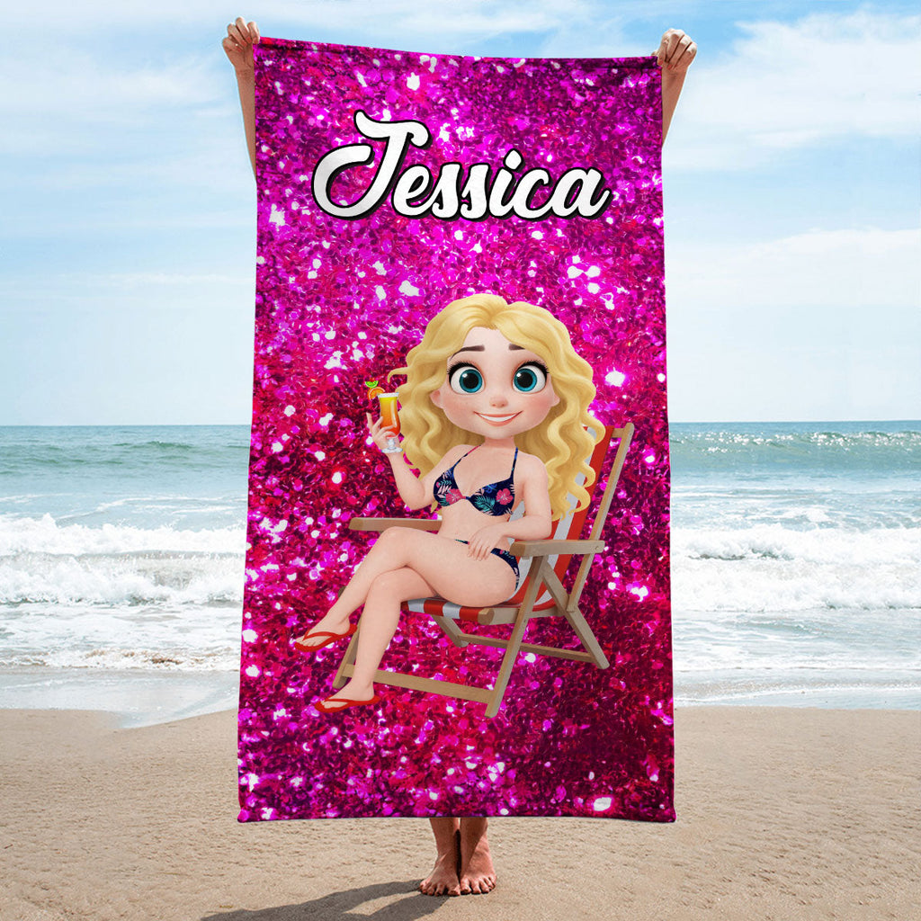 Hello Gorgeous - Personalized Beach Towel