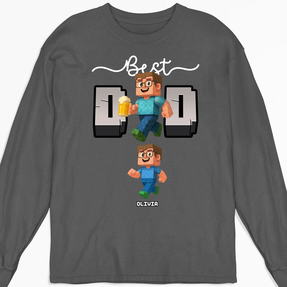 Custom Father's Day, Special Gift for Dad & Grandpa • Blocky Dad Love - Personalized Shirt
