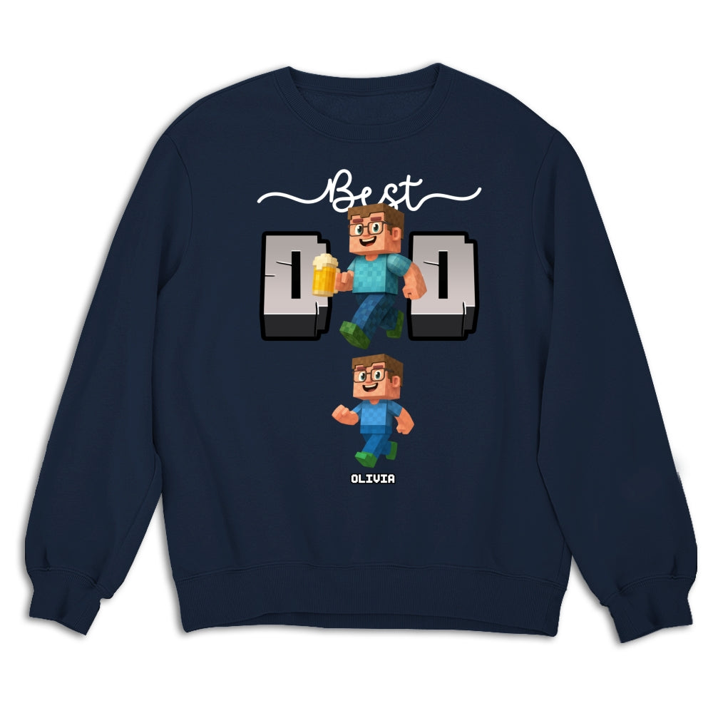 Custom Father's Day, Special Gift for Dad & Grandpa • Blocky Dad Love - Personalized Shirt