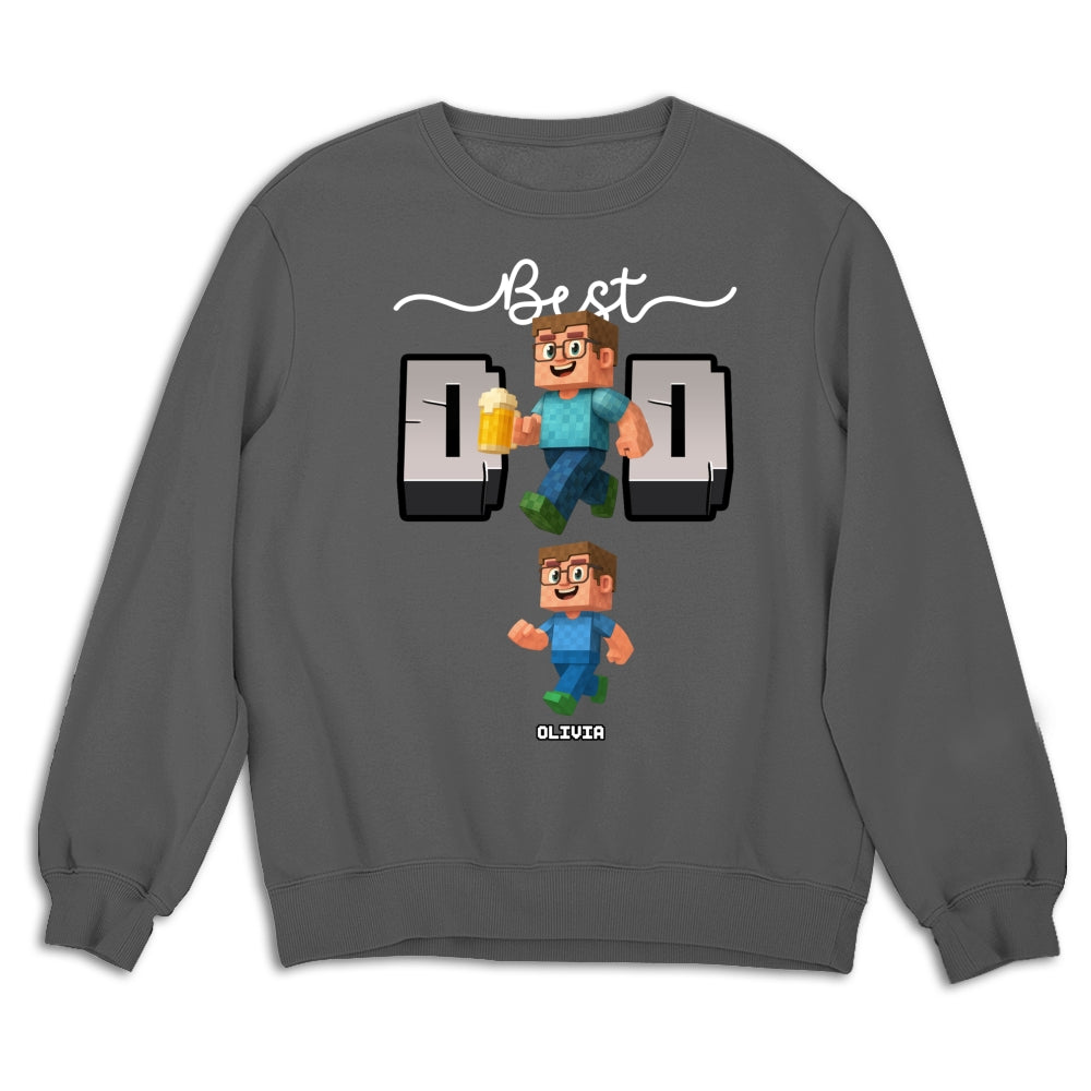Custom Father's Day, Special Gift for Dad & Grandpa • Blocky Dad Love - Personalized Shirt