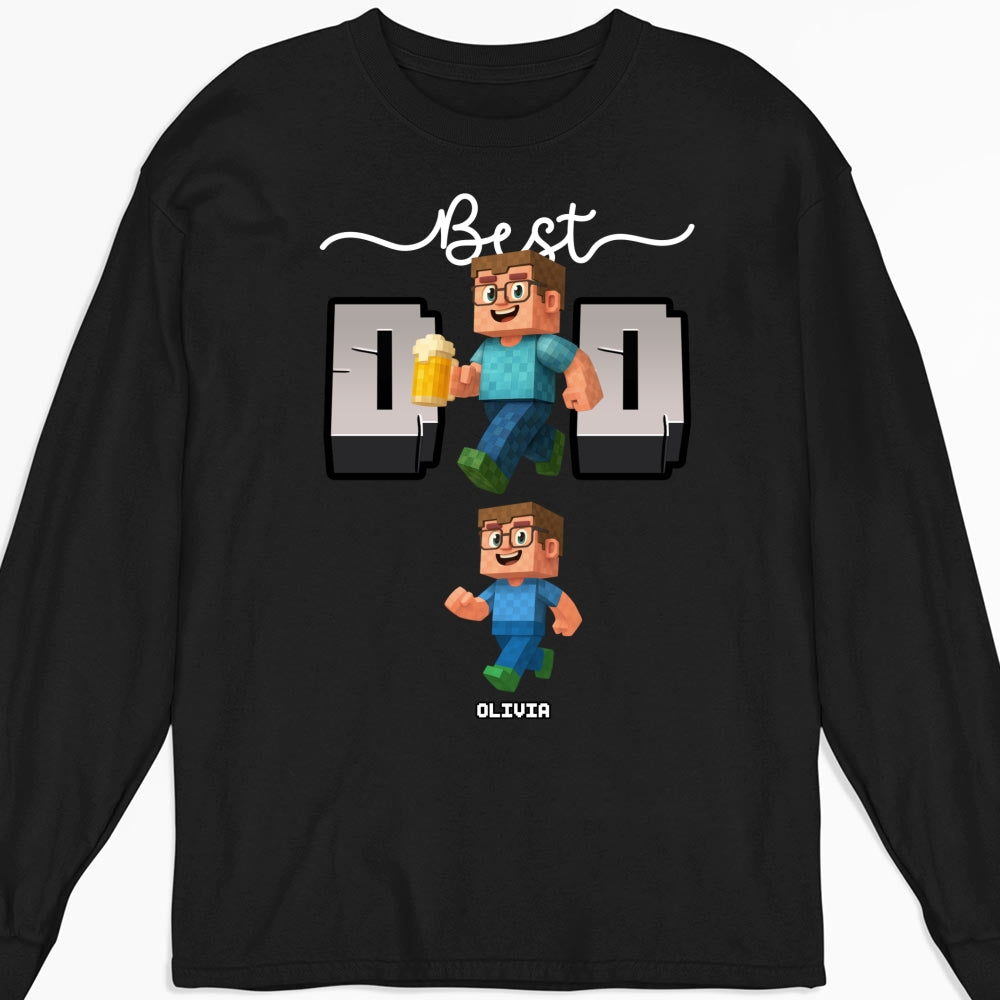 Custom Father's Day, Special Gift for Dad & Grandpa • Blocky Dad Love - Personalized Shirt