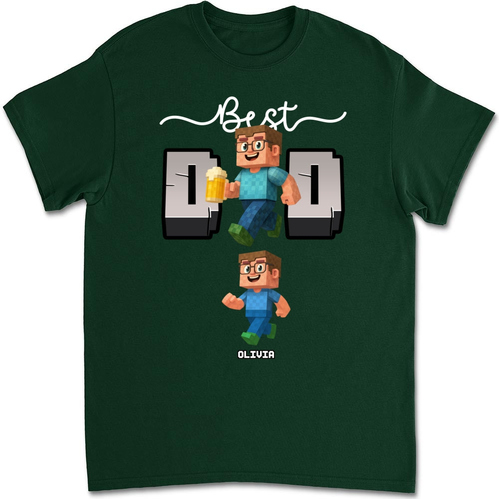 Custom Father's Day, Special Gift for Dad & Grandpa • Blocky Dad Love - Personalized Shirt