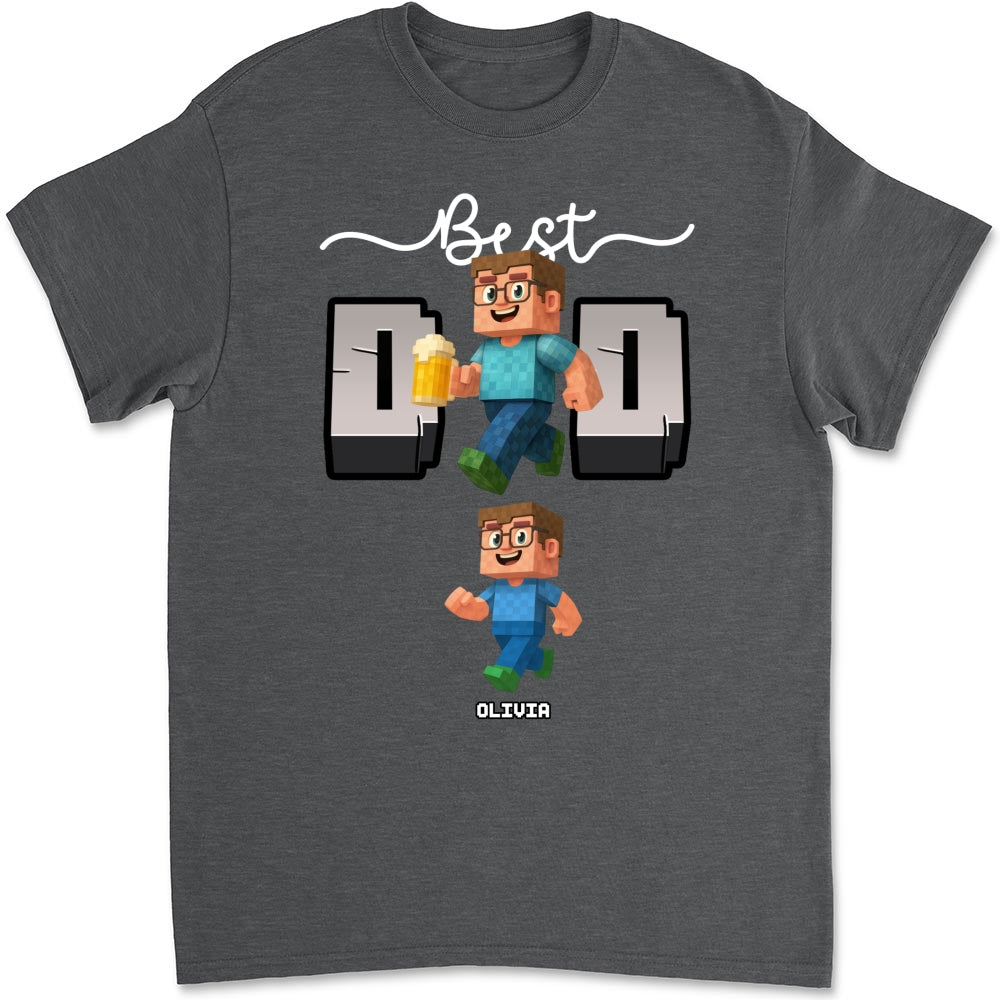 Custom Father's Day, Special Gift for Dad & Grandpa • Blocky Dad Love - Personalized Shirt