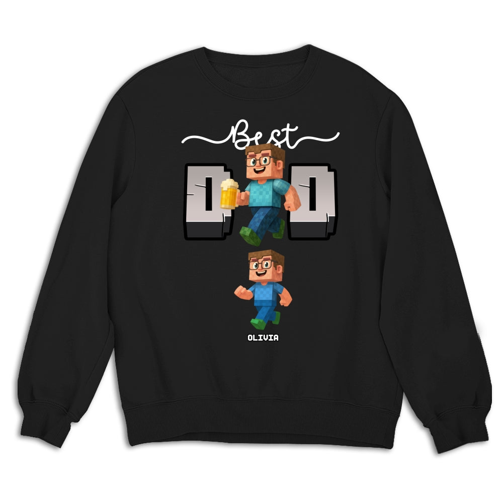 Custom Father's Day, Special Gift for Dad & Grandpa • Blocky Dad Love - Personalized Shirt