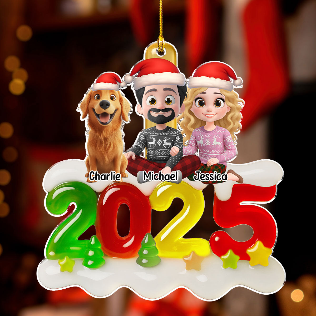 Custom Family Ornament, Christmas Gift for Family Members •  Family Jelly - Personalized Acrylic Ornament