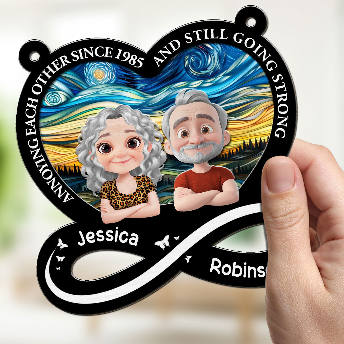 Custom Couple Hanging Decor, Anniversary Valentine's Day Gifts • My Love For You - Personalized Suncatcher