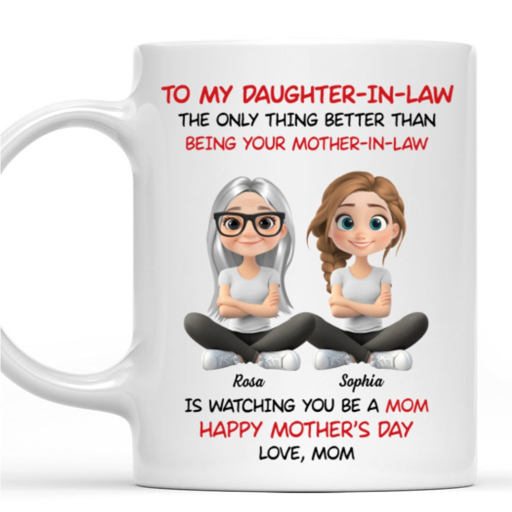 Custom Mother's Day Gift for Daughter • To My Daughter In Law Cartoonize - Personalized Coffee Mug
