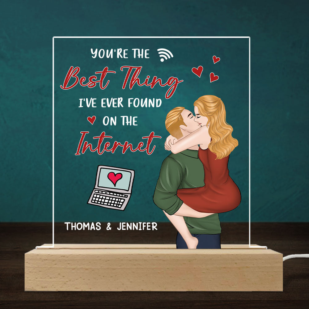 Custom Couple Gift for Anniversary, Valentine's Day, Christmas • The Best Thing I Found - Personalized LED Light