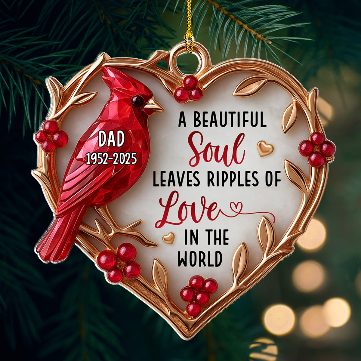 Custom Memorial Christmas Ornament, Sympathy Keepsake •  A Beautiful Soul - Personalized Acrylic Ornament