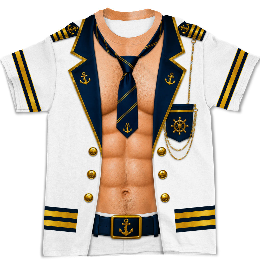 Custom Christmas Anniversary Keepsake Gifts For Husband • Born To Captain - Personalized All-over-print T-shirt