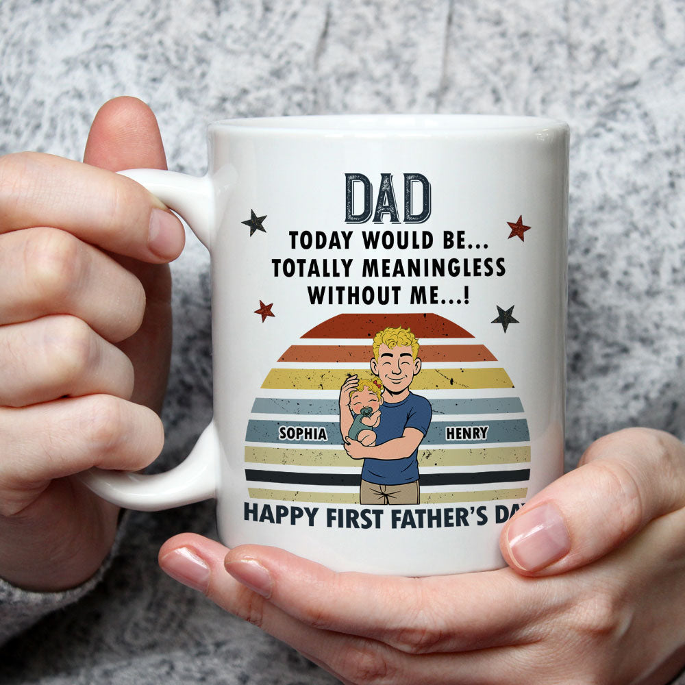 Custom First Father's Day, Christmas Gift for New Dad • Daddyhood Starts With Love - Personalized Coffee Mug