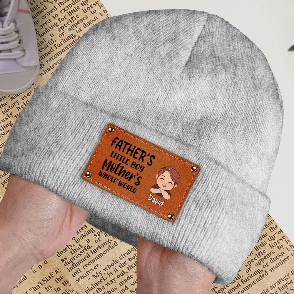 Custom Newborn Baby Beanie, Christmas Birthday Gift • Whole World Of Daddy And Mama - Personalized Beanie