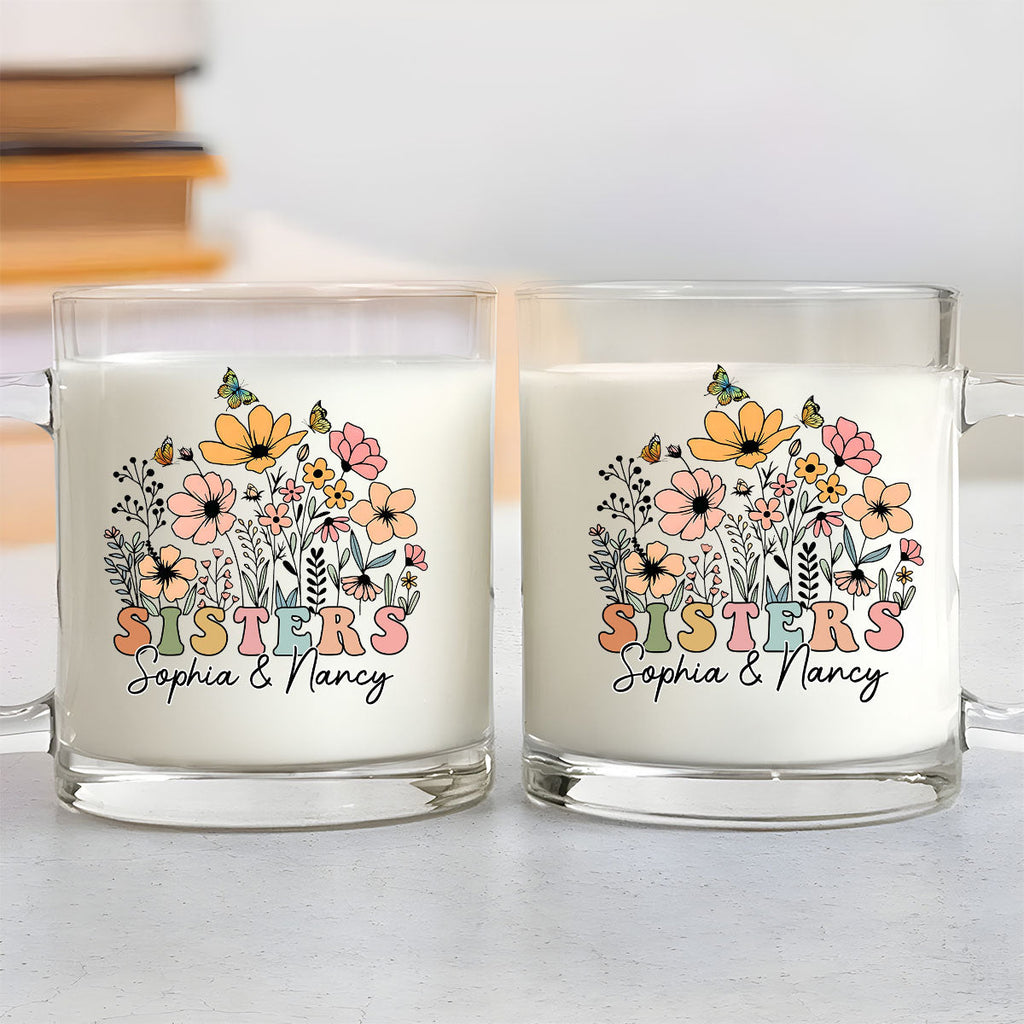 Custom Best Friend, Christmas & Birthday Friendship Keepsake Gift • Wildflower - Personalized Glass Mug
