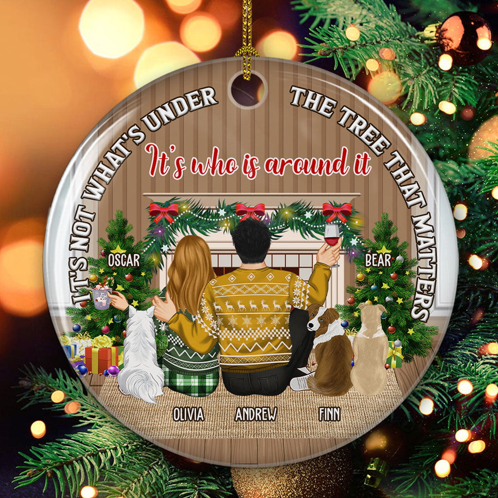 Custom Couple Christmas Ornament, Anniversary Gift •  What Is Under The Tree Matter - Personalized Ceramic Ornament