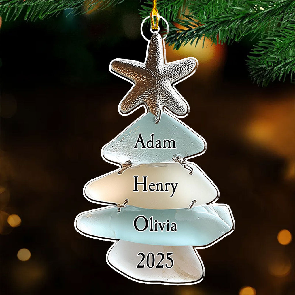 Custom Family Ornament, Christmas Gift for Family Members •  Family Sea - Personalized Acrylic Ornament