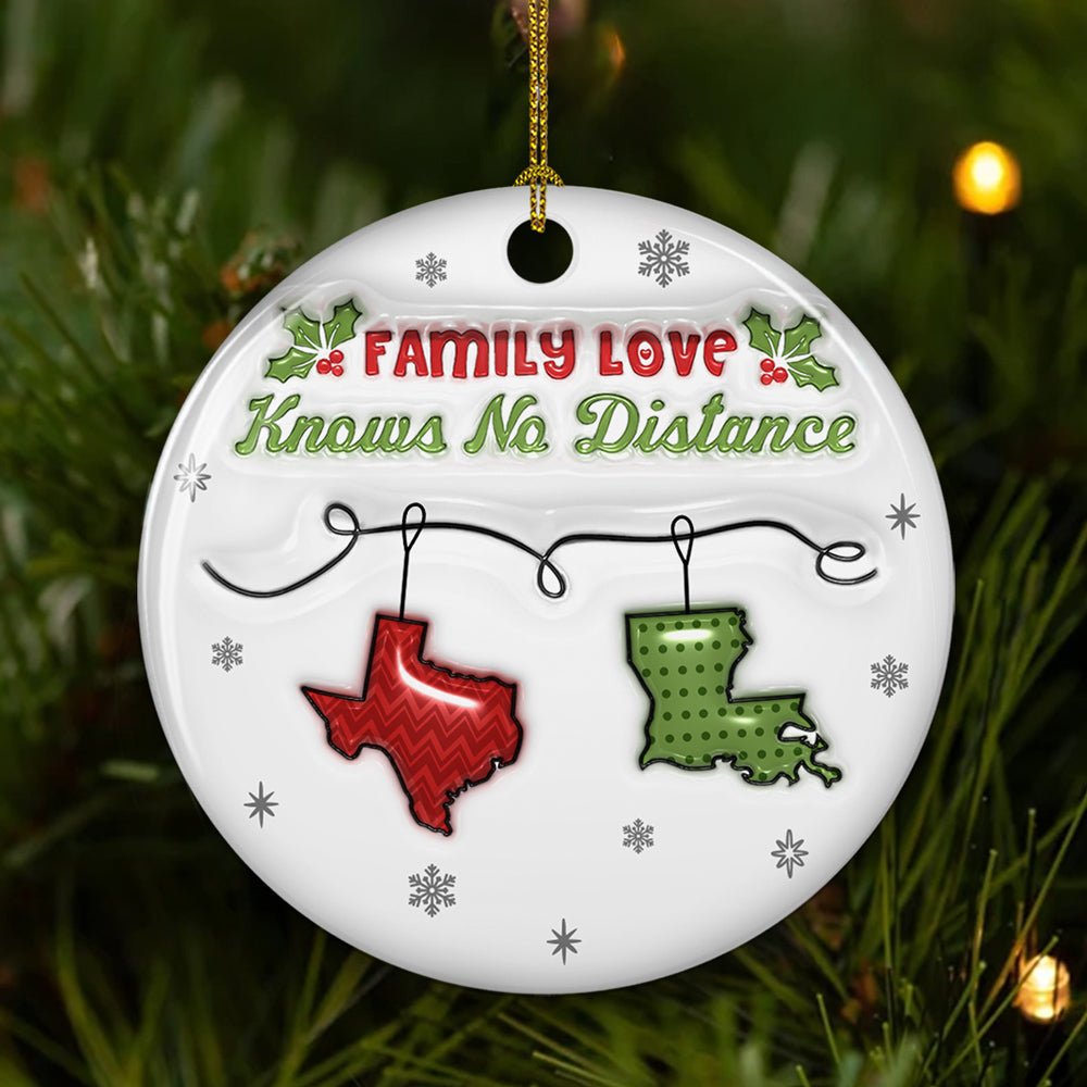 Custom Family Ornament, Christmas Gift for Family Members •  Family Love Does Not Need A Reason - Personalized 3D Inflated Effect Ceramic Ornament