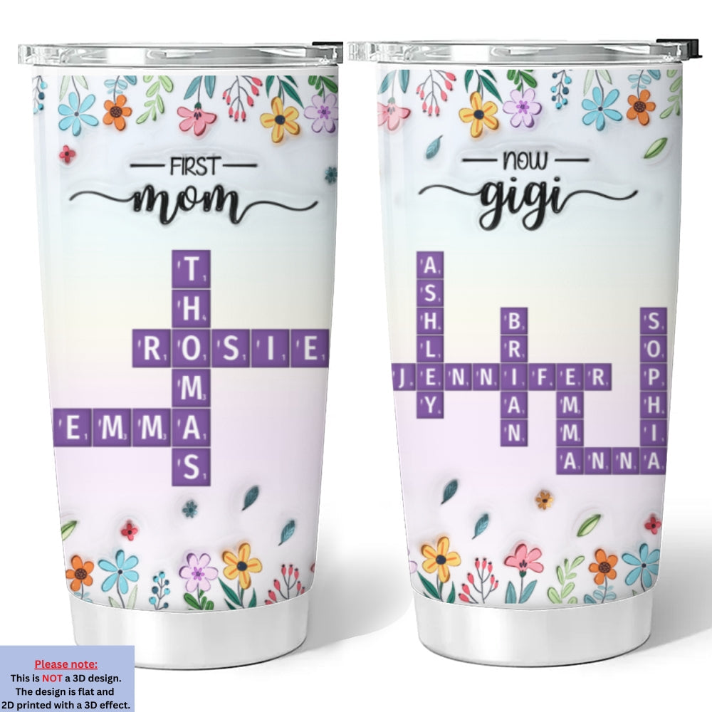 Custom Mother's Day Birthday Gifts For Grandma • New Style First Mom Now Grandma - Personalized 3D Inflated Effect Tumbler