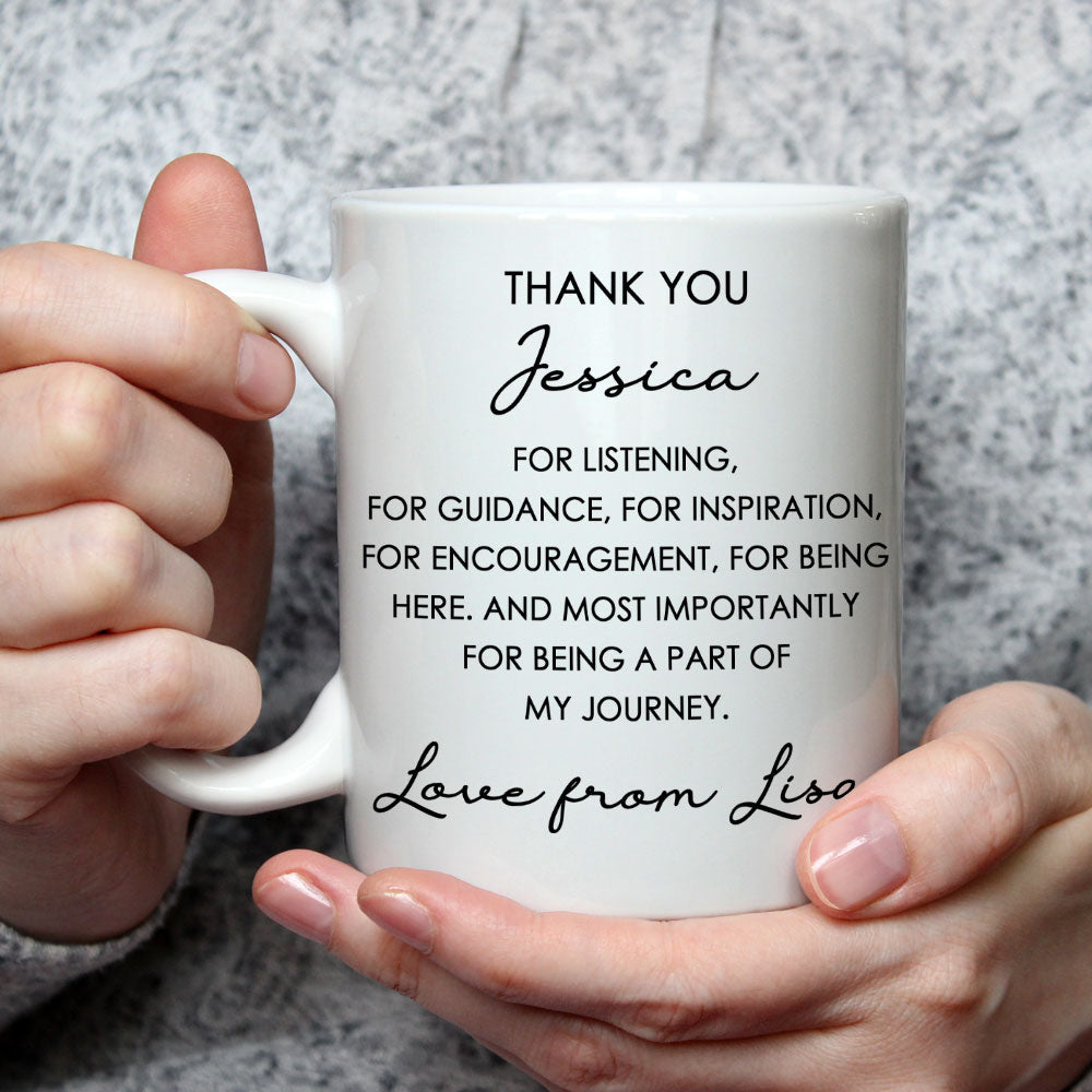 Custom Coworker, Christmas & Birthday Team Appreciation Gift • Thank You For Being A Part Of My Journey - Personalized Coffee Mug