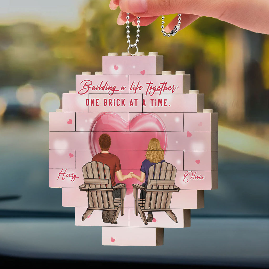 One Brick At A Time- Personalized Puzzle Car Ornament