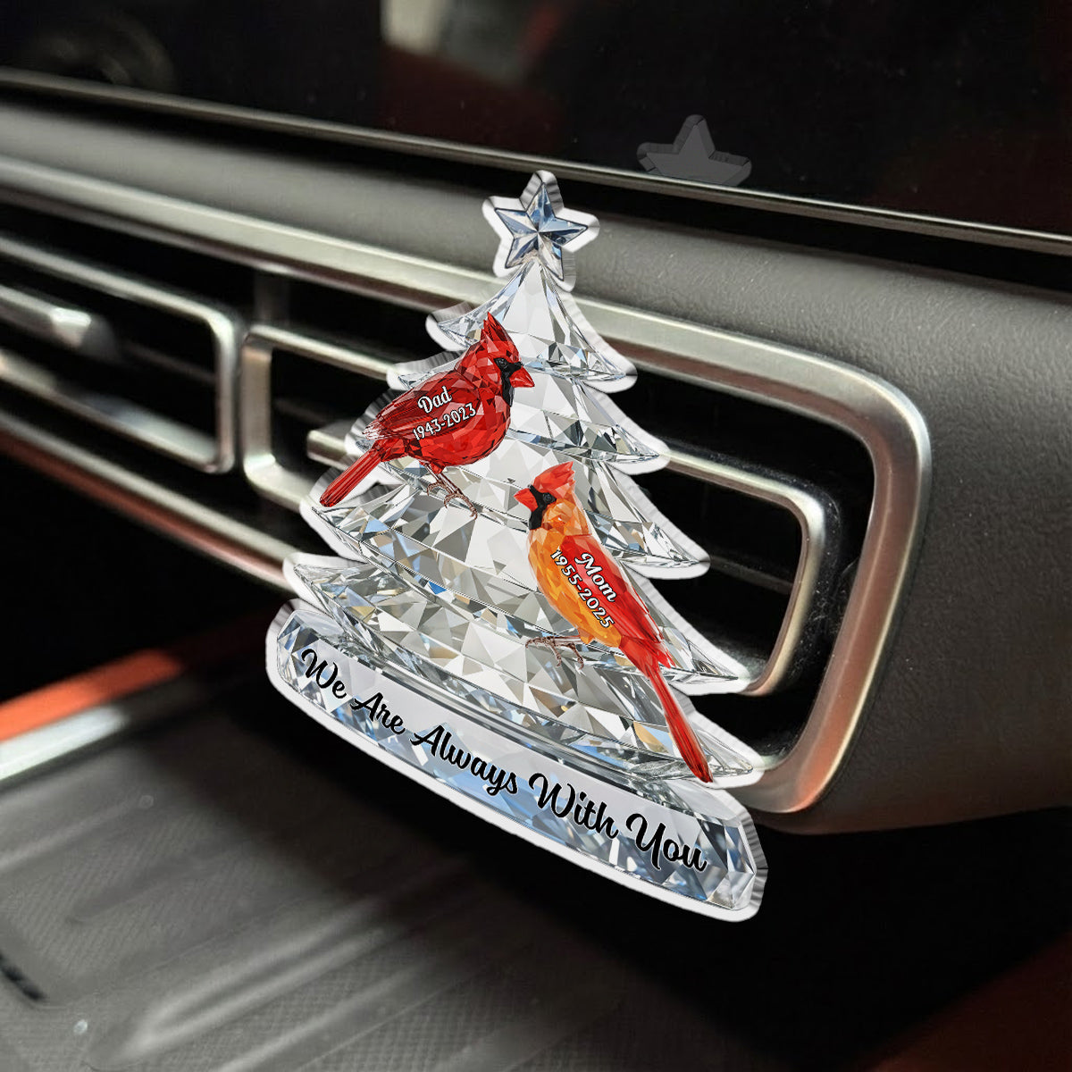 Never Leave Your Side - Personalized 3D Effect Car Vent Clip