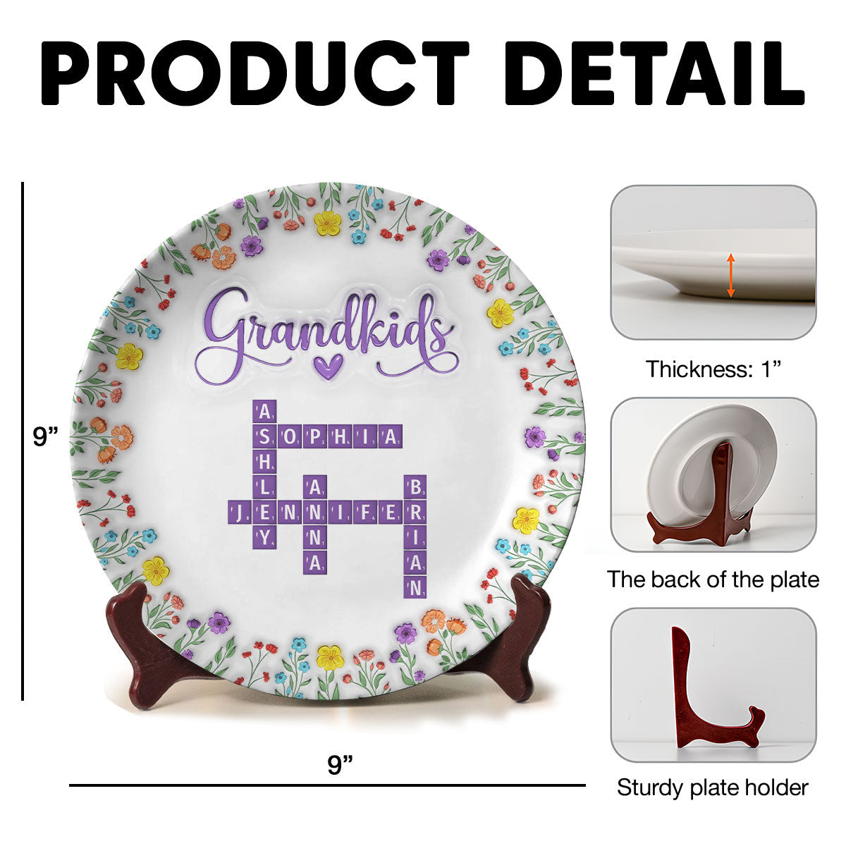 Love My Grandkids Crossword - Personalized Plate