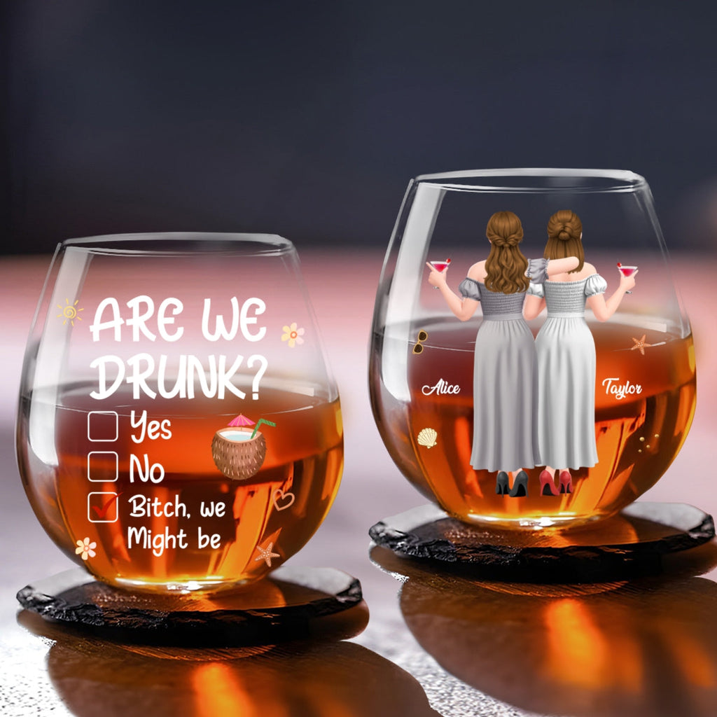 Drink Besties - Personalized Wine Glass