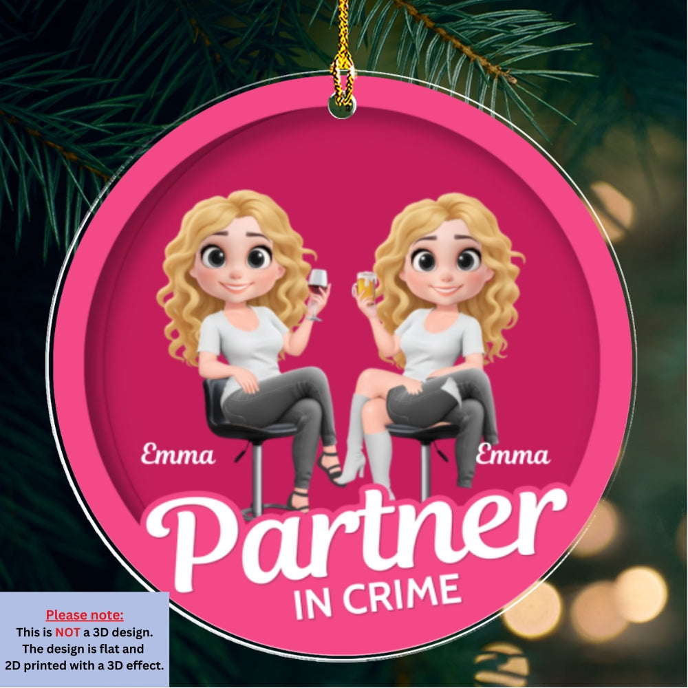 Custom Friendship Christmas Ornament, Best Friend Gift •  Two Souls One Bond - Personalized Acrylic Ornament