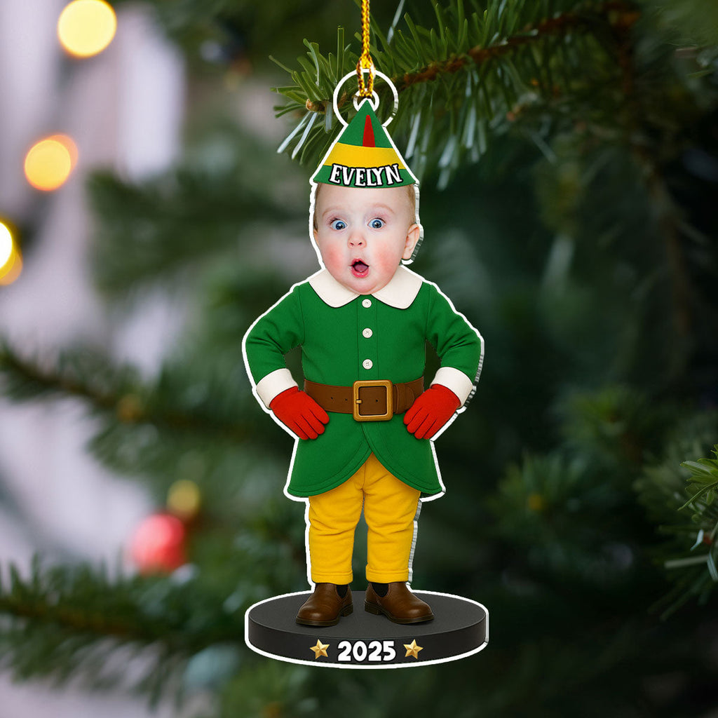 Custom Photo Baby Christmas Ornament for New Parents • Baby Christmas - Personalized Acrylic Ornament