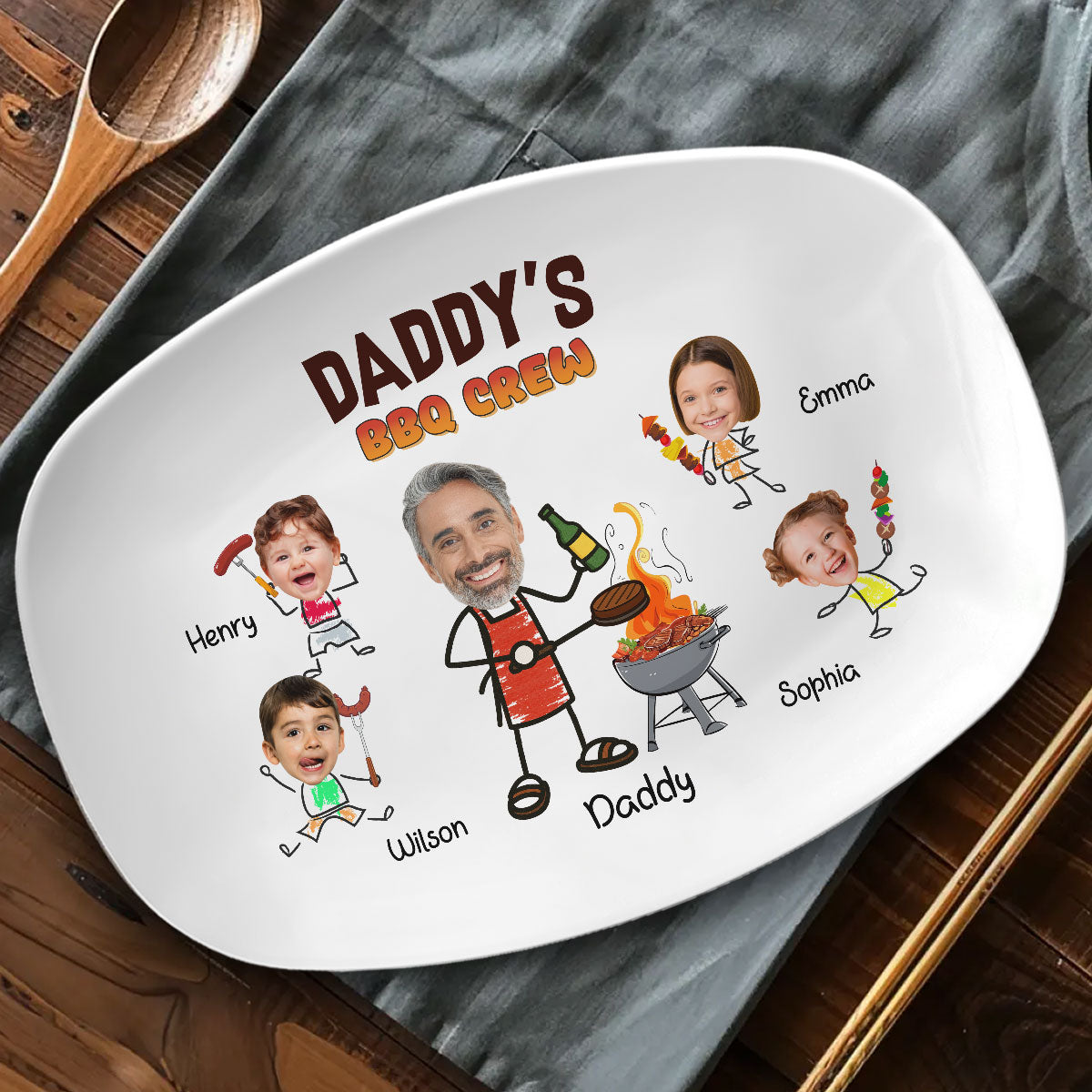 Dad Bbq Crew - Personalized Platter