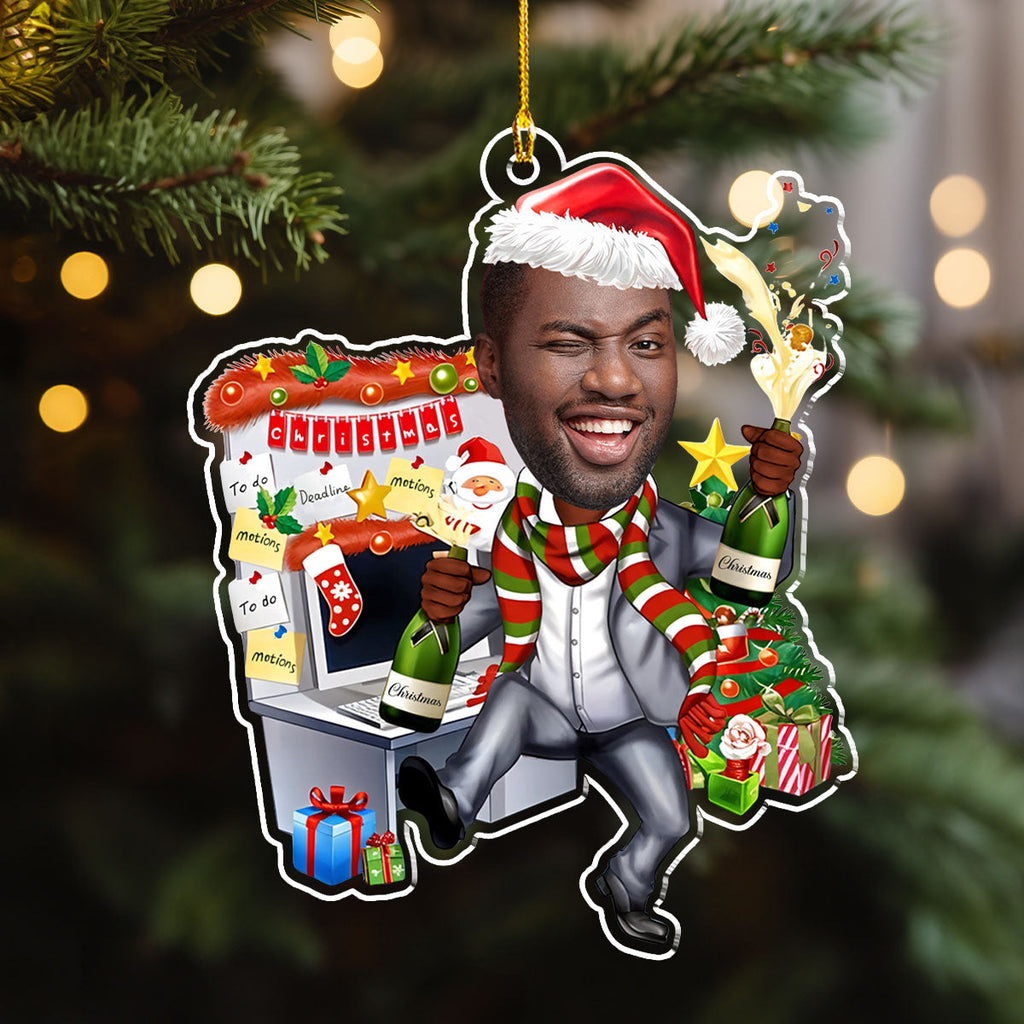 Custom Photo Coworker Christmas Ornament, Team Appreciation Gift • Here Is My Coworker 3 - Personalized Acrylic Ornament