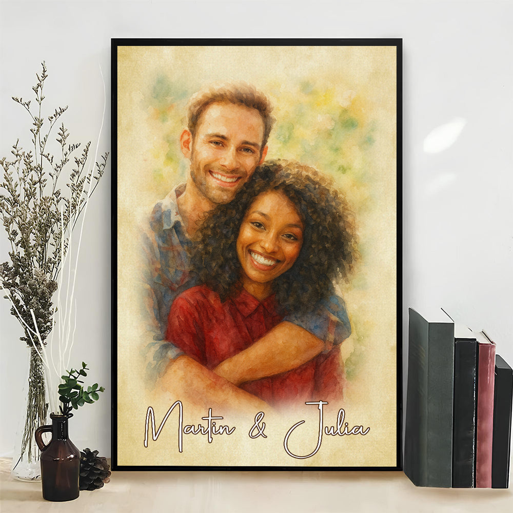 Couple Photo Together Forever - Personalized Poster