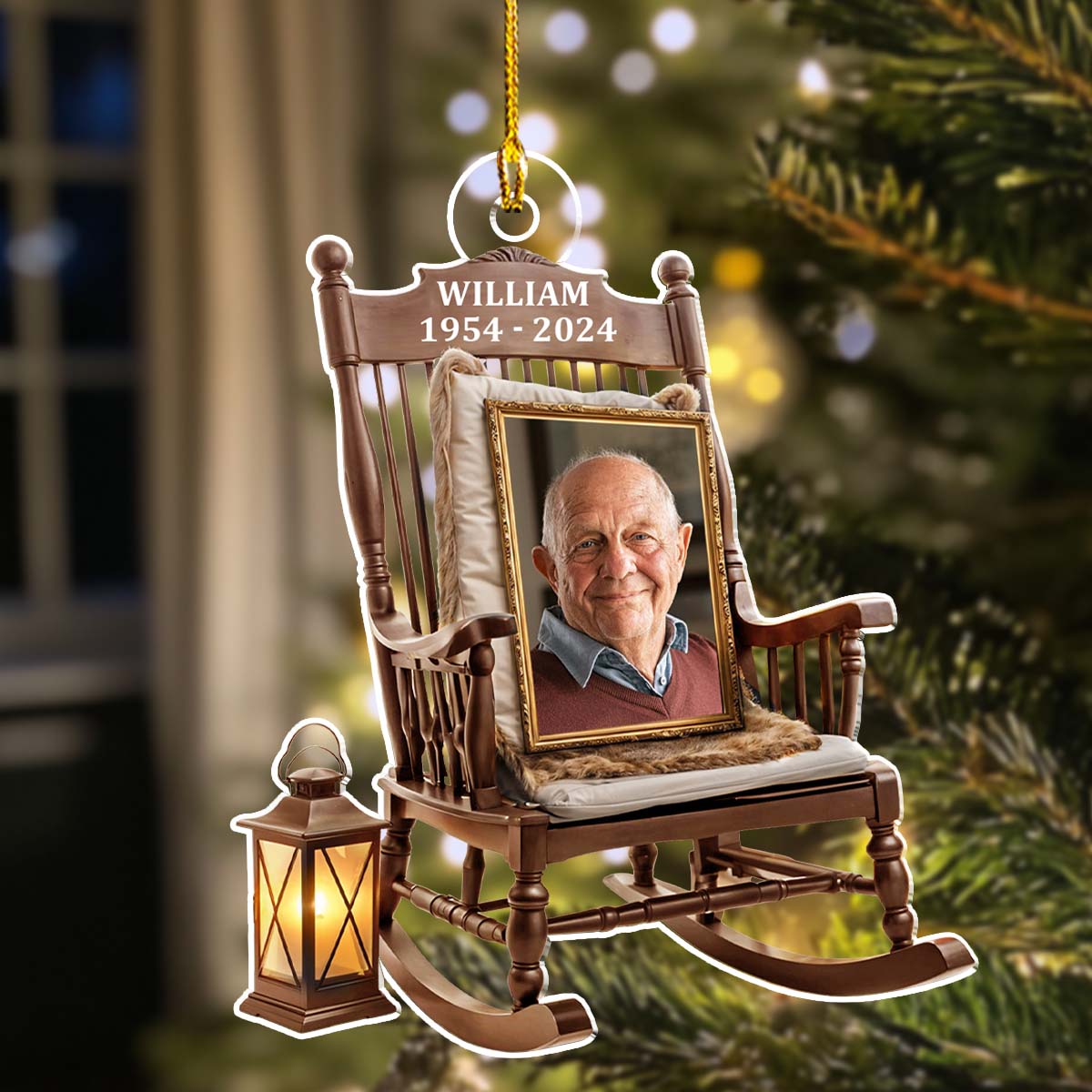 Custom Photo Memorial Christmas Ornament, Sympathy Keepsake • You Always With Us - Personalized Acrylic Ornament