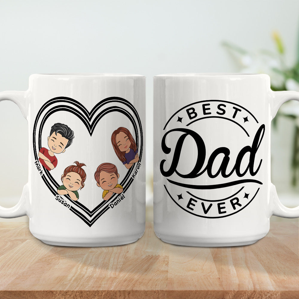 Custom Christmas & Birthday Keepsake Gift • Best Dad Ever and Ever - Personalized Coffee Mug