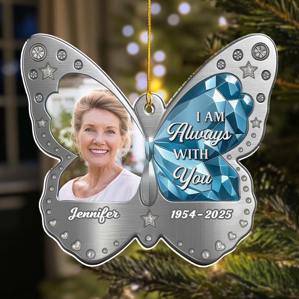Custom Photo Memorial Christmas Ornament, Sympathy Keepsake • Beautifully Lived - Personalized Acrylic Ornament