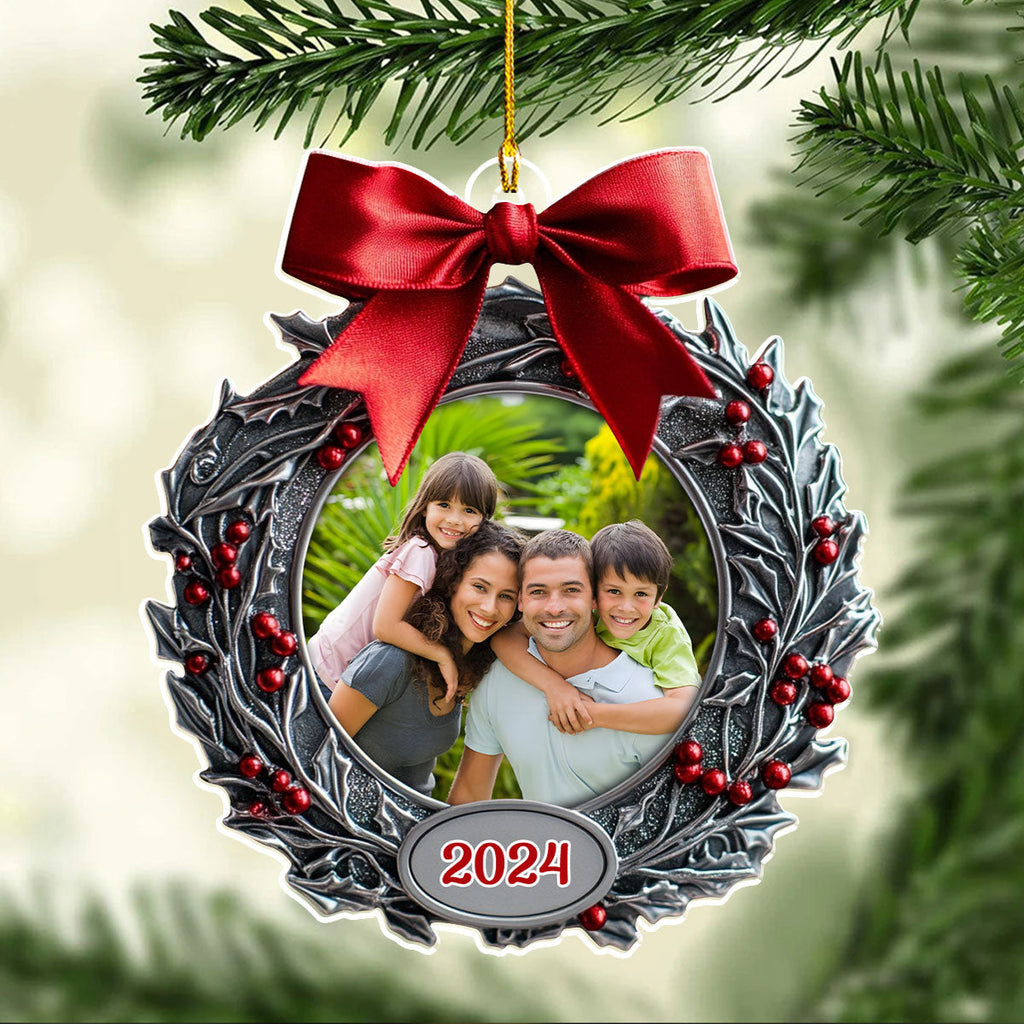 Custom Photo Family Ornament, Christmas Gift for Family Members • Our Family Christmas Photo Frame - Personalized Acrylic Ornament