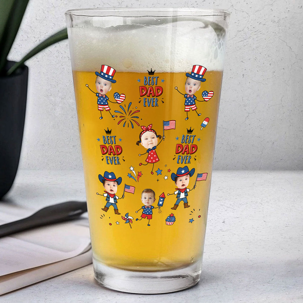 Dad Our Greatest Blessing - Personalized Beer Glass