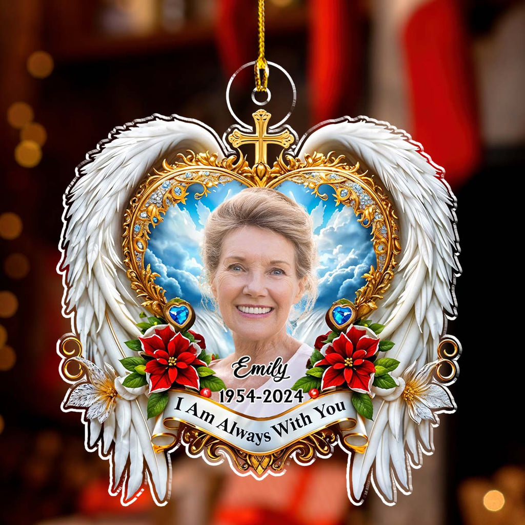 Custom Photo Memorial Christmas Ornament, Sympathy Keepsake • Miss You Forever - Personalized Acrylic Ornament