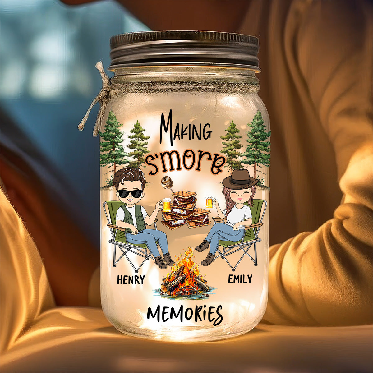 Making Smore Memories - Personalized Mason Jar Light