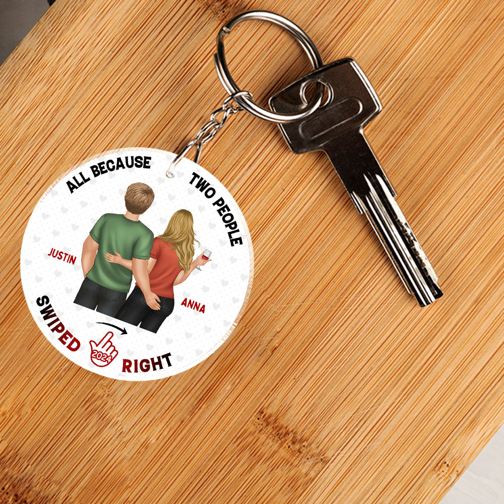 Two People Swiped Right - Personalized Acrylic Keychain