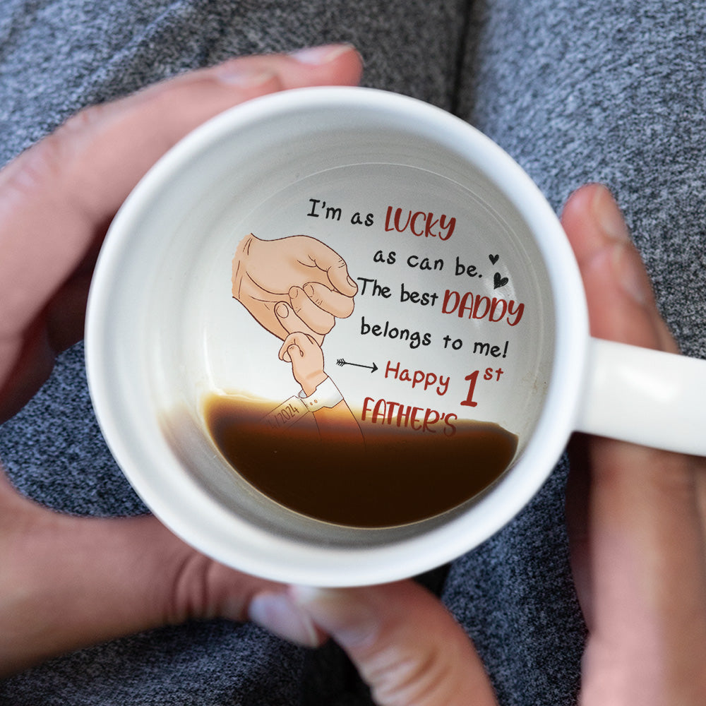 Custom Christmas & Birthday Gift for Dad • I Am As Lucky As Can Be - Personalized Hidden Message Mug
