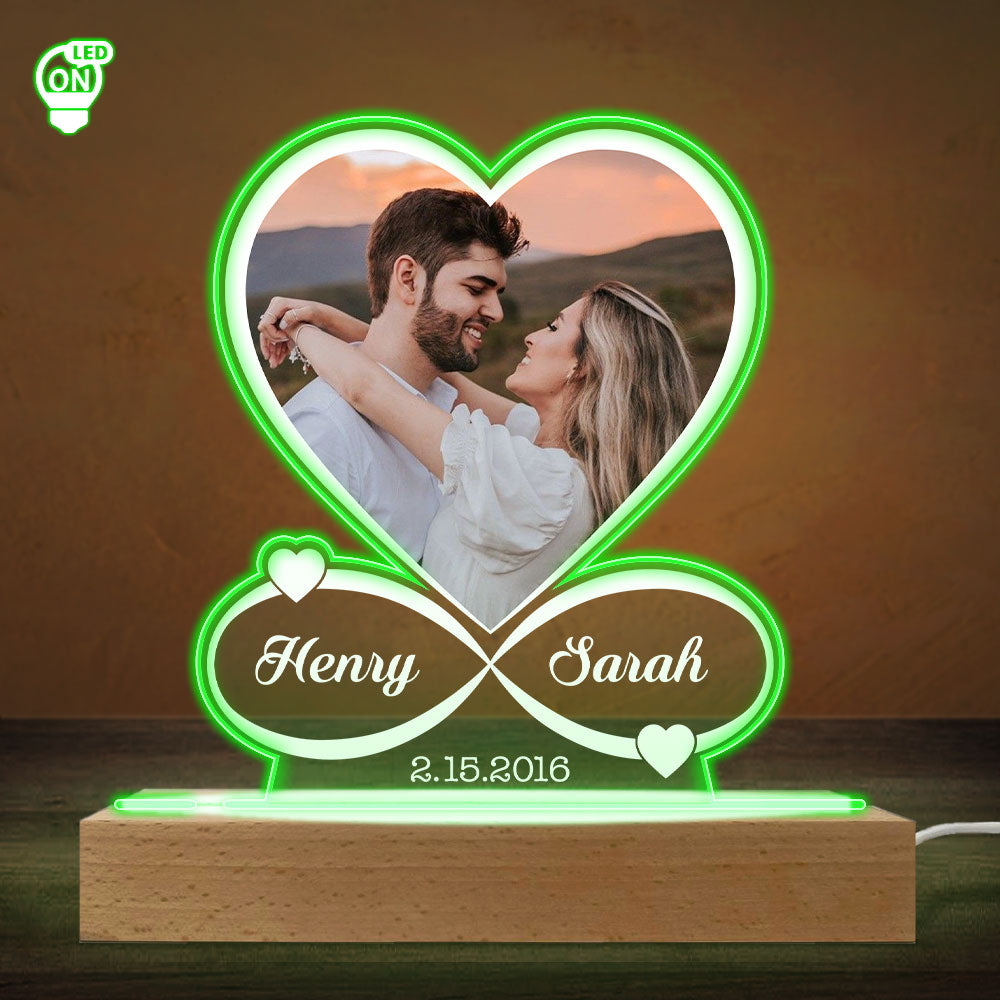 Custom Photo Couple Gift for Anniversary, Valentine's Day, Christmas • Couple Photo Anniversary Valentines Day - Personalized LED Light