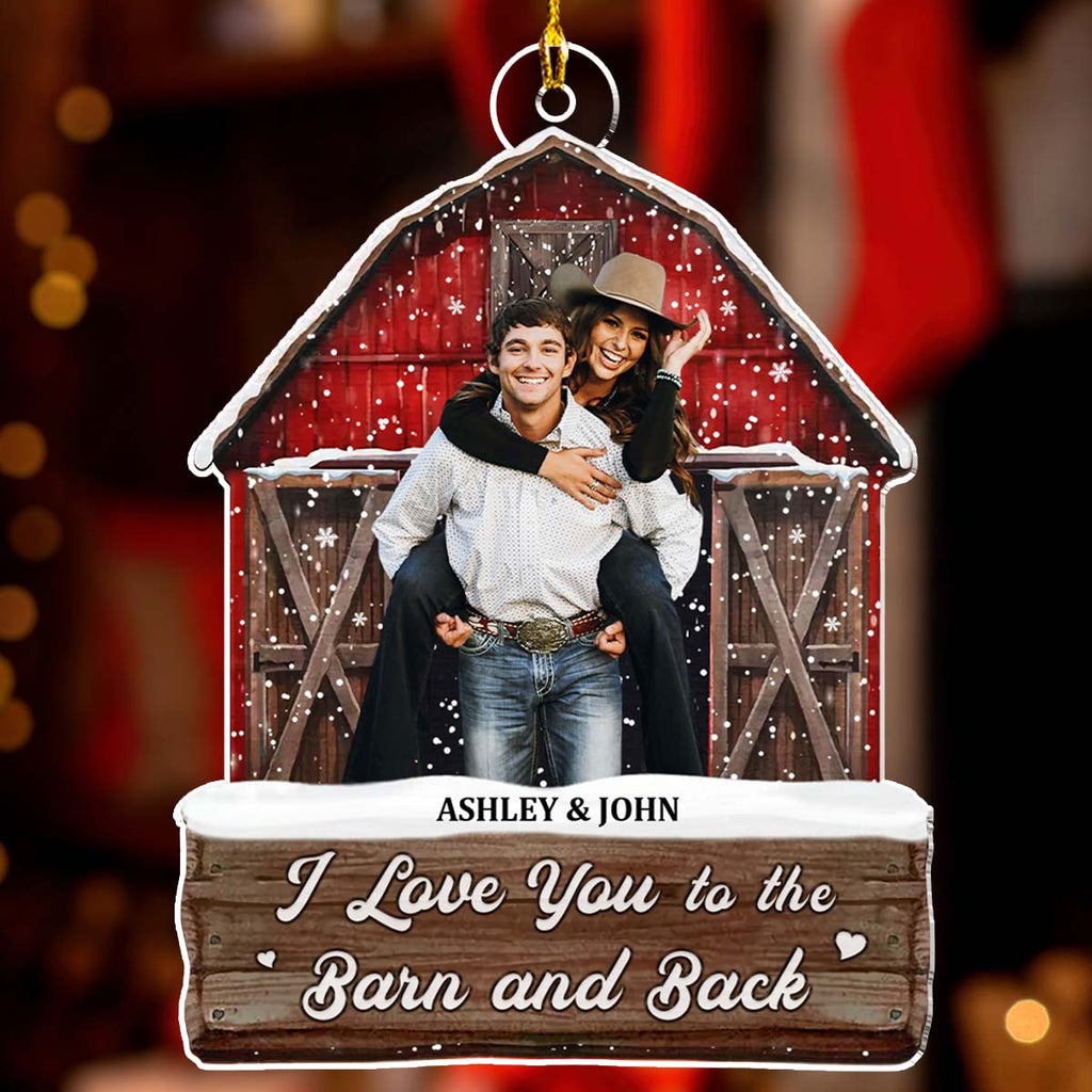 Custom Photo Couple Christmas Ornament, Anniversary Gift • Loving Season - Personalized Acrylic Ornament