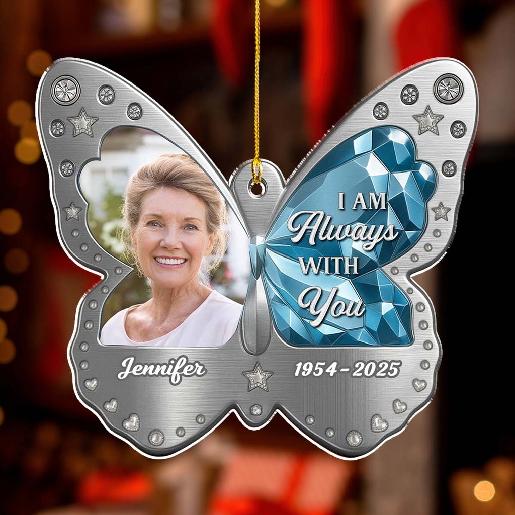 Custom Photo Memorial Christmas Ornament, Sympathy Keepsake • Beautifully Lived - Personalized Acrylic Ornament