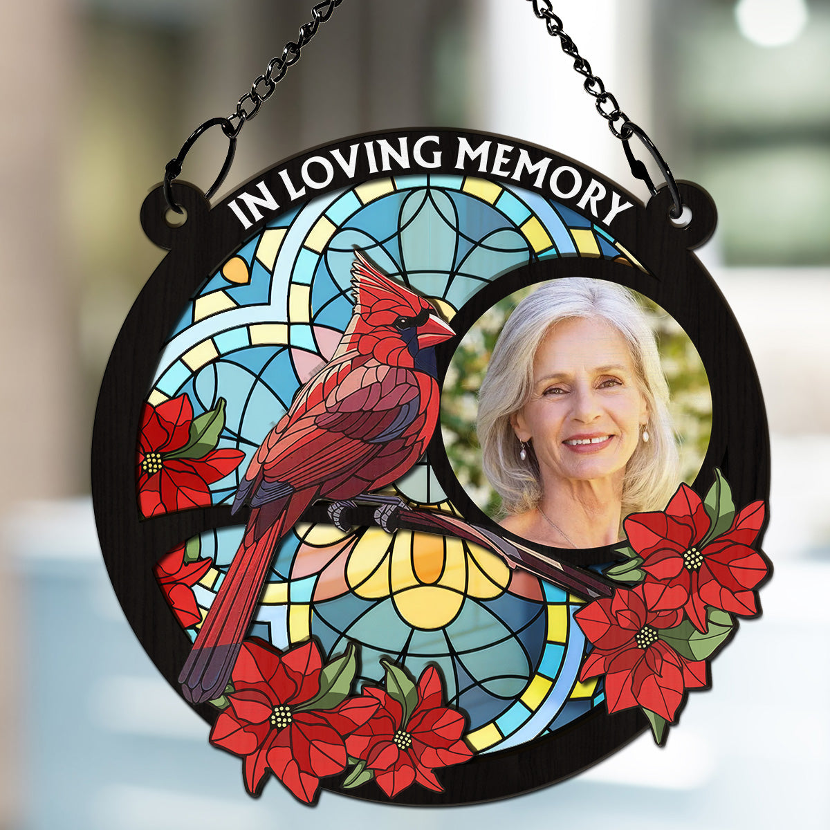 Custom Photo Memorial Hanging Decor, Remembrance Keepsake • Photo I am Always With You Memorial - Personalized Suncatcher