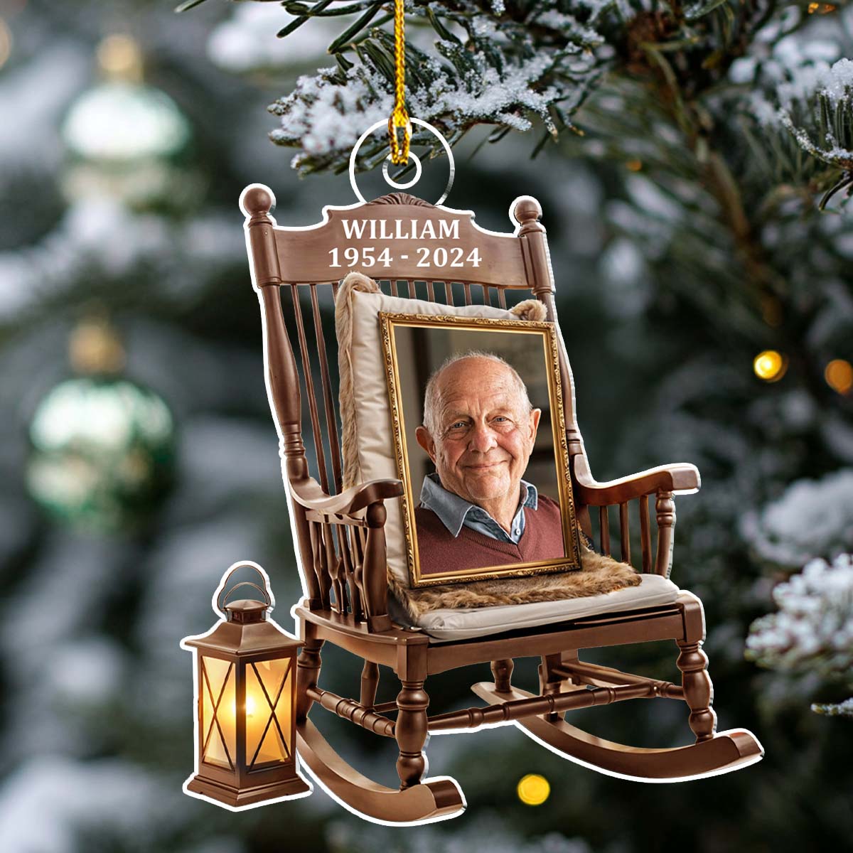 Custom Photo Memorial Christmas Ornament, Sympathy Keepsake • You Always With Us - Personalized Acrylic Ornament