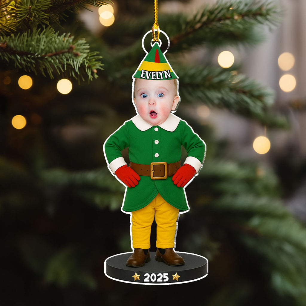 Custom Photo Baby Christmas Ornament for New Parents • Baby Christmas - Personalized Acrylic Ornament