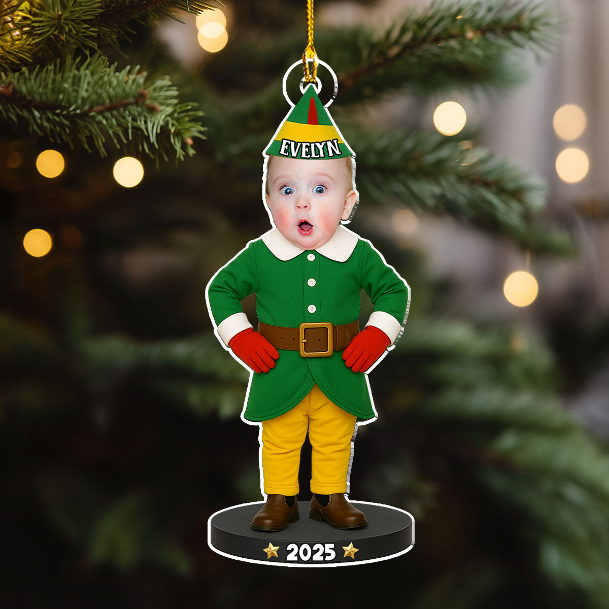 Custom Photo Baby Christmas Ornament for New Parents • Baby Christmas - Personalized Acrylic Ornament